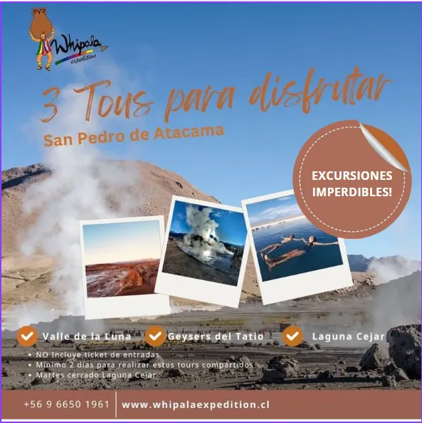 Valle de la Luna + Geysers del Tatio + Laguna Cejar