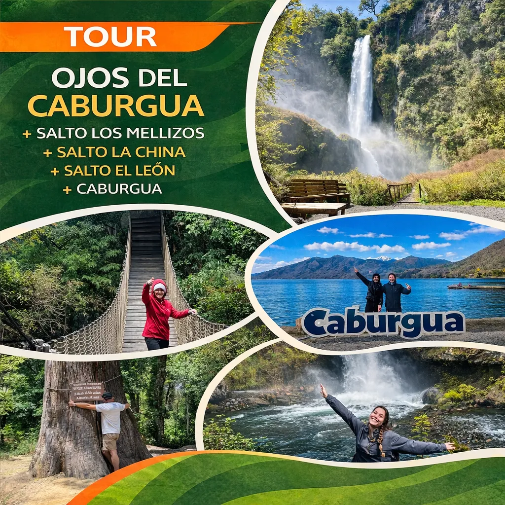 Tour Ojos del Caburgua + Salto los Mellizos + Salto la China + Salto el León